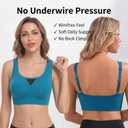 Wireless Bra for Women, Full Coverage Comfort Bra with Adjustable Straps, Pull-On Wirefree Bra for Daily Wear (Blue, XL)