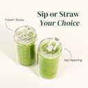 Crafti Slow Sippin' Glass Tumbler with Straw & Lid 11.8oz / 350ml Double-Walled Glass Coffee Cup, Matcha Cup with Volume Markings, Tritan Straw & Cleaner Reusable, BPA-Free Iced Coffee Tumbler