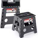 ACSTEP 13" Folding Step Stool- Holds up to 300Lb,The Lightweight Non-Slip Upgrade Collapsible Stepping Stool is Sturdy Enough to Support Adults and Safe Enough for Kids (Grey,1 Pack) (Dot Gray)