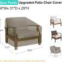 Patio Chair Covers for Outdoor Furniture Waterproof , Lawn Chair Covers 600D Heavy Duty Oxford Cloth, Large Covers for Lounge Lawn Deep Seat 38" W x 31" D x 29" H-Brown