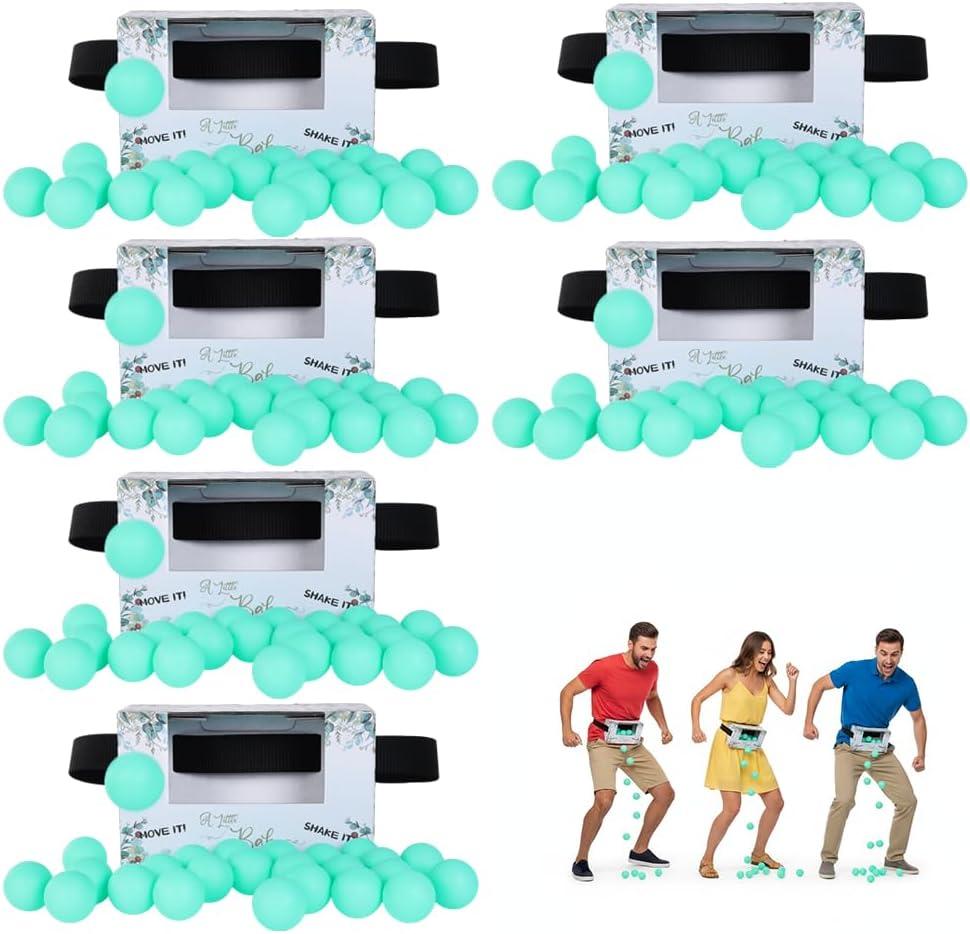 6 PC Swing Ball Game Set for Party Gatherings, Novelty Twerk Game Include Cardboard Boxes & 50 Green Balls, Twerk Pong Activities for Adult Indoors Outdoors Party