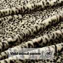 DREAMNINE Luxury Brown Leopard Print Faux Rabbit Fur Blanket for Couch 50" x 60", Decorative Soft Cozy Fluffy Cheetah Microfiber Blankets, Warm Blanket for Winter,Animal Print Thick Fuzzy Lap Blankets