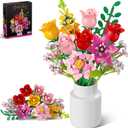 Flower Bouquet Building Blocks Set – 765Pcs DIY Floral Arrangement Toy for Home Office Decor, Birthday Anniversary for Women Girls Kids, Flowers Model Kit for Ages 6+