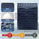 Double Sleeping Bag for Adults Machine Washable 2 Person Camping Sleeping Bag Queen Size Waterproof with Compression Sack for Cold Weather 3-4 Seasons