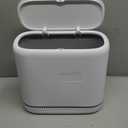 Small Bathroom Trash Can with Lid, 3 Gallon Slim Garbage Bin with Pop-Up Lid & Air-Pressure Bag Lock, Mini Waste Basket for Bathroom, Bedroom, Kitchen, Office, Rv, White - Includes 75 Bags (5 Rolls)