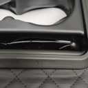 QQWD Car Armrest Cushion, 5 in 1 Center Console Cover with 2 Cup Holders, Phone Holder, Tissue Holder, Storage Bag, Multifunctional Leather Heightened Car Armrest Cushion for Most CarsBlack