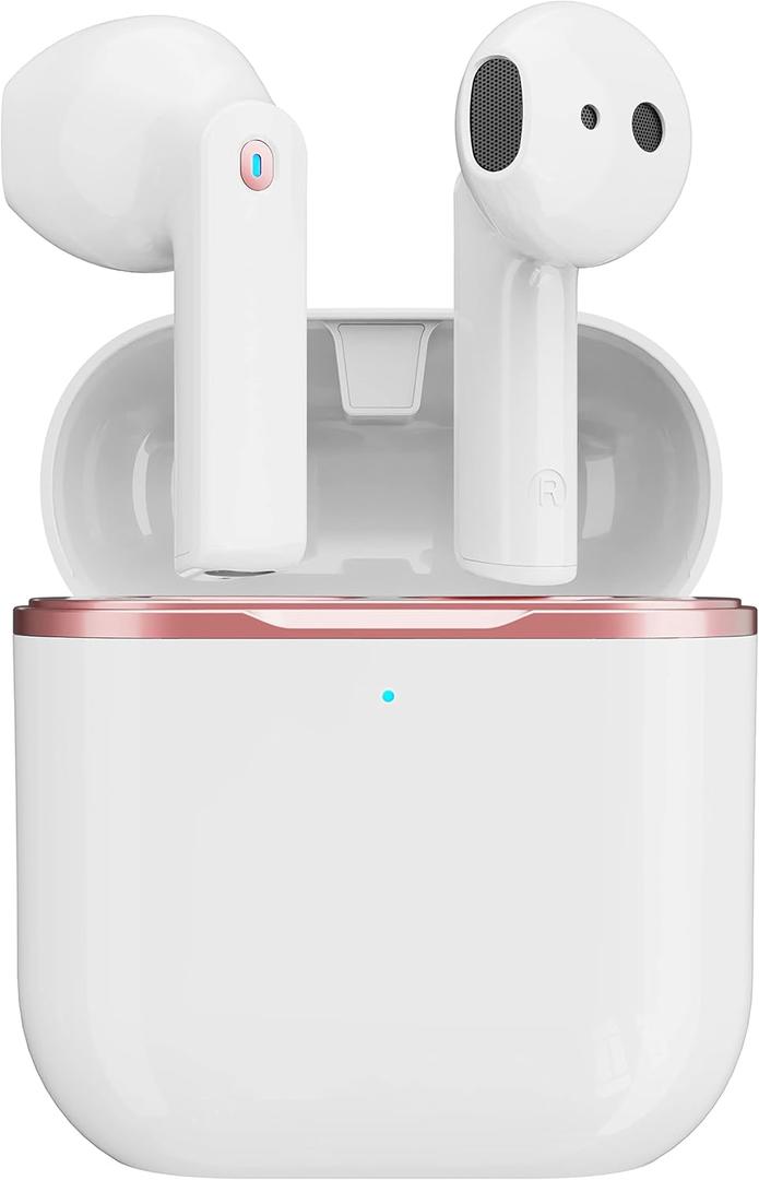 DRQQ Wireless Earbuds Bluetooth Earbuds Wireless Headphones IPX5 Waterproof Earphones Noise Cancelling Headset Deep Bass Long Battery Bluetooth Headphones with Mic for iPhone Android
