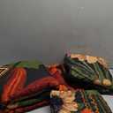 Andency Floral Boho Queen Quilt Bedding Set Black, 3 Pieces Farmhouse Flower Botanical Summer Bedspreads with 2 Shams, Soft Reversible Lightweight Microfiber Coverlet Set for All Season, 90"x96" (Crimson Bloom)