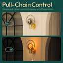 ALAMPEVER Modern Wall Sconce with Pull Chain, Metal Gold Wall Lights with G125 Glass Globe Bulb, Wall Mount Light for Enhancing Indoor Ambience in Bedroom, Living Room, and Hallway, 1 Pack