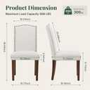 Dining Chairs Set of 2, Fabric Kitchen Chair for Living Room, Beige