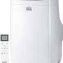 BLACK+DECKER Portable Air Conditioner, 10,000 BTU (6,300 BTU SACC) for Rooms up to 450 Sq. Ft., Portable AC with Follow Me Remote Control and Window Kit, BPACT10WT, White