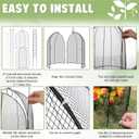Novabright 4 Pack Garden Cloches for Plants 12" x 16" with Stakes & Zip Ties, Plant Covers from Animals Large Metal Mesh Chicken Wire Cloche Plant Protector Cage for Vegetable Garden Outdoor (Black)