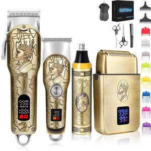 INTRO WILD Professional Hair Clippers for Men Clippers and Trimmers Set, Cordless Hair Clippers, Haircutting Machine with Led Display for Barber Mens Grooming Kit