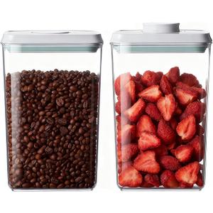 Melovom Pop Food Storage Containers Set Airtight Food Storage Containers with Pop Lids, Kitchen Pantry Organization and Storage, BPA Free, 2 x 2.8Qt