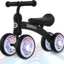Baby Balance Bike Toys for 12-36 Months Kids Toy Boy and Girls Gifts Toddler Best First Birthday Gift Children Walker No Pedal Infant 4 Wheels Bicycle (Colorful, Black-Light)