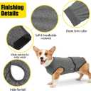 HEYWEAN Full Body Dog Diaper with a Puppy Nappies Physiological Dog Surgery Recovery Suit for Male Female Dogs (Grey)