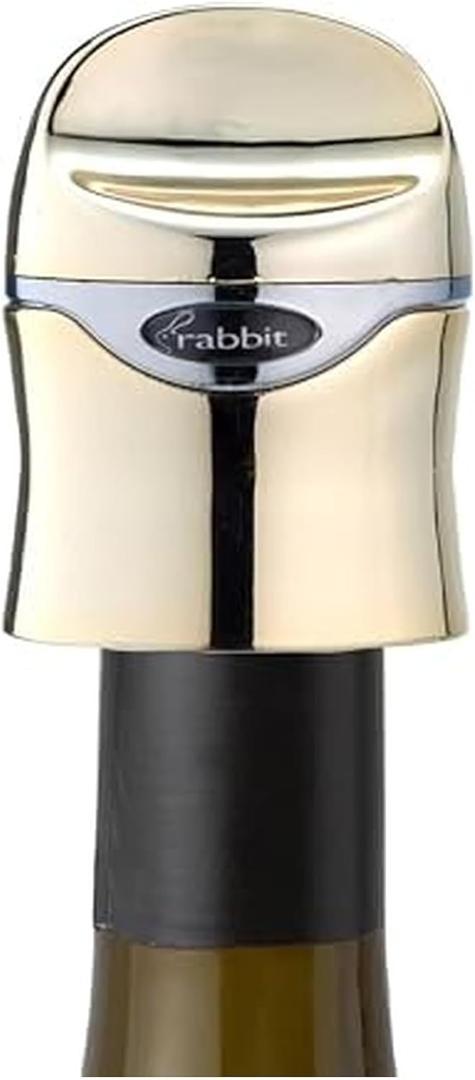 Rabbit Champagne and Wine Sealer, Champagne Preserver, Air-Tight Seal (Gold)