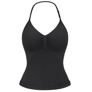 YEOREO SoftHue Impact Longline Strappy Top Women's Halter Workout Tank Tops Backless Gym Longline with Adjustable Strap Black S