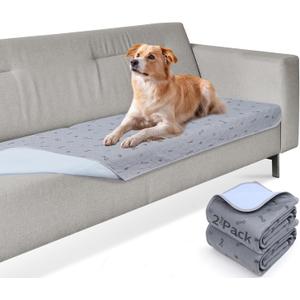 Washable Pee Pads for Dogs, 2Pack Puppy Pads Washable,36x72 Absorbent Reusable Whelping Pads, Non-Slip Dog Mats with Bone Print for Floor Protector, Couch Cover, Crate, Potty Training