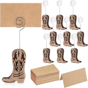 Havawish 10 Pcs Wood Cowboy Boot Place Card Holders and 10 Pcs Kraft Table Place Cards Cowboy Boots Table Number Holders Photo Holder Menu Memo Clips Cowboy Boot Decorations for Wedding Party Favors (Brown) Havawish 10 Pcs Wood Cowboy Boot Place Card Holders and 10 Pcs Kraft Table Place Cards Cowboy Boots Table Number Holders Photo Holder Menu Memo Clips Cowboy Boot Decorations for Wedding Party Favors (Brown)