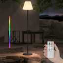 GGII Solar Outdoor Floor Lamp USB Rechargeable Cordless Dimmable RGB Warm White LED Lights for Yard Garden Patio