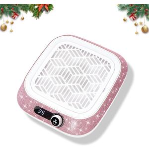 Professional Nail Dust Collector, 450Pa Suction & 3500 RPM Dust Collector Nail Tech, Compact Beginner-Friendly Salon Tool with Reusable HEPA Filter Salon & Home Use (Pink Diamond)