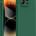 Miracase Designed for iPhone 14 Pro Case with Screen Protector, [Upgraded Camera Protection], Shockproof Liquid Silicone Rubber Phone Case Cover for 14 Pro 6.1 inch, Alpine Green