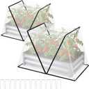 2 Pack Foldable Garden Bed Covers for Raised Beds, 55.1 x 27.6 x 23.62 in Mesh Plant Protector Net for 4 x 2 ft Beds, with 12 U-Shaped Ground Stakes, Plant Cover for Birds, Rabbits & Squirrels