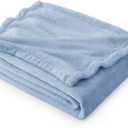Bedsure Fleece Throw Blanket for Couch Light Blue - Lightweight Plush Fuzzy Cozy Soft Blankets and Throws for Sofa, 50x60 inches (Throw (50" x 60"))