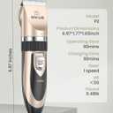 oneisall Dog Clipper Low Noise, Dog Grooming Kit with Rechargeable, Pet Shaver Cordless Electric Quiet Hair Clipper Set for Dogs Cats Pets, Gold