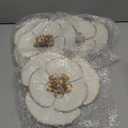 DILATATA 3 Pcs Metal Flower Wall Art Set 10 Inch Rustic Modern Floral Sculpture 3D Metal Flower Wall Hanging Accent for Indoor Living Room Bedroom Kitchen Bathroom Garden Patio Decor - White (Style 2#White)