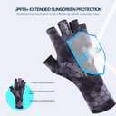 Fly Fishing Gloves Men Sun Sleeves Fingerless UPF Camo Quick-Drying UV Sun Protection for Kayak Rowing Adults Women (Small)