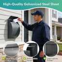 Metal Mailbox Wall Mount, Large Locking Mailbox with Key Lock, Hanging Secure Postbox, Security Key Drop Box, Collection Boxes, Grey, 5" D x 11" W x 17" H