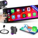 6.9 Inch Single Din Car Stereo with Wireless Carplay Android Auto HD Touchscreen Radio Receiver with Bluetooth 5.1 Audio FM/RDS EQ SWC Mirror Link AUX/TF/USB Type-C Port Backup Camera