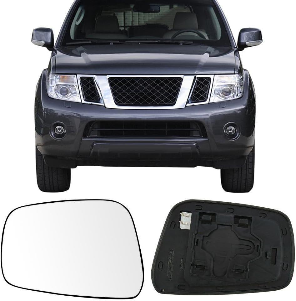 Driver Side Mirror Glass for Nissan Frontier 2005-2021,for Nissan Pathfinder 2005-2012,for Nissan Xterra 2005-2015,Backing Plate Power Heated Left Side View Mirror Glass.
