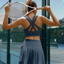 Sports Bras for Women High Support, Molded Cup High Impact Criss Cross Back Workout Yoga Bra No Removable Padded Bra (Blue, M)