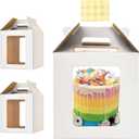 10x10x10 Inch Tall Cake Boxes with windows,8in 10in Tall Cake Carrier, Layer Cake Box,Large Tiered Cake Box,Durable White Bakery Box,Large cake box(2pack)