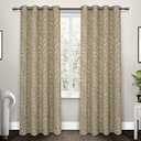 Exclusive Home Curtains Kilberry Woven Blackout Grommet Top Curtain Panel Pair, 52x84, Natural, 2 Count,EH8003-02 2-84G