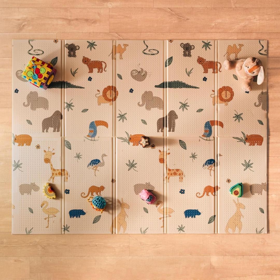 Nuby Reversible Baby Floor Mat, Safari