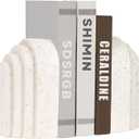 Heavy Duty Resin Bookends for Shelves - Modern Layered Arch Design, Aesthetic Home Decor,Stylish Decorative Book Ends