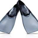 Speedo Unisex-Adult Swim Training Fins Rubber Long Blade (Black/Grey) XL