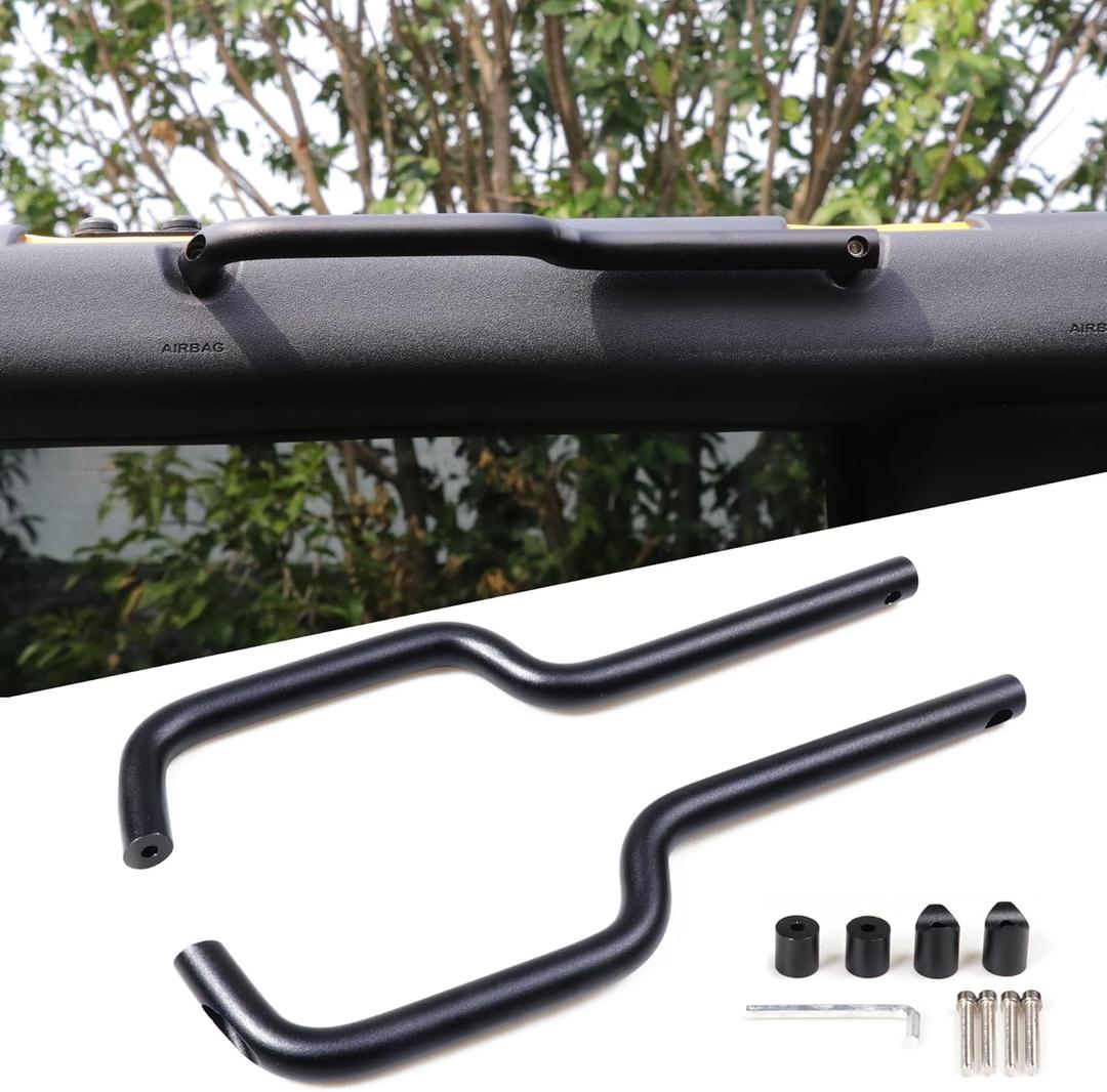 Aluminum Grab Handles for 2021 2022 2023 2024 2025 New Ford Bronco 4 Door Full Size Rear Seat Roll Bar Grip Handle Interior Accessories Black 2 Pack for Only Rear Door