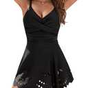 Blooming Jelly Womens One Piece Swimsuits Tummy Control Swim Dress Plus Size Twist Front Bathing Suit (XX-L, Black)