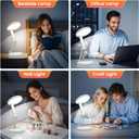 One Fire Cordless Desk Lamp,Dimmable Small Battery Powered Lights,3600mAh Rechargeable Wireless Table Lamp,Mini Lamp&Portable Light for Bed,Book Reading,Home for Small Spaces,Nail Light,Craft,Office (White)