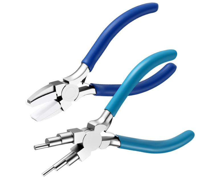 2 Pieces Jewelry Making Tool Bail Making Pliers 6 in 1 Jewelry Pliers Wire Bending Pliers for Beading Looping Shaping Wire DIY Crafts (Blue)