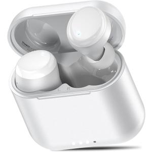 TOZO T6 Wireless Earbuds, IPX8 Waterproof Ear Buds, Stereo Bass Sound Bluetooth 5.3 Headphones in Ear, 50 Hours Playtime Earphones, Wireless Charging Case, Custom 32 EQ via APP (Small, White)