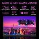 SANSUI 24" 1ms 160Hz Gaming Monitor, FHD 1080P Computer Screen, FreeSync Sync, 4000:1 Contrast, 110% sRGB, HDMI & DP Ports, VESA Mount, HDMI Cable Included