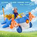 Remote Control Airplane for Kids - Birthday Gifts for Boys Toddlers Ages 18+ Months, 2 3 4 5 Year Old, RC Cartoon Aircraft Toy with Lights, Music and Easy Control