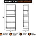 5-Tier Metal Shelf, 250 lb/Shelf, NSF, Black, 14x24x59 in
