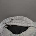 Washable Dog Bed with Blanket Removable Cover Cave Small Cat Pet Bed for Puppy Donut Round Plush Cozy Anti-Slip Bottom Gray 23X23X7 inch